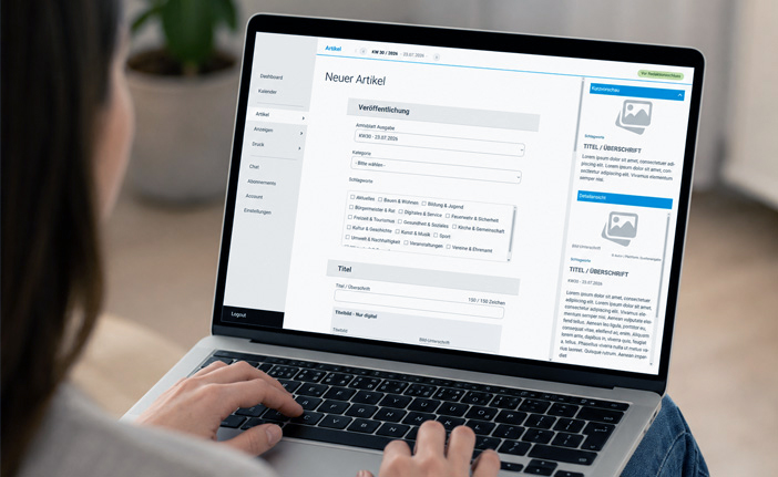 Neue redaktionelle Inhalte im digitalen Amtsblatt System verfassen